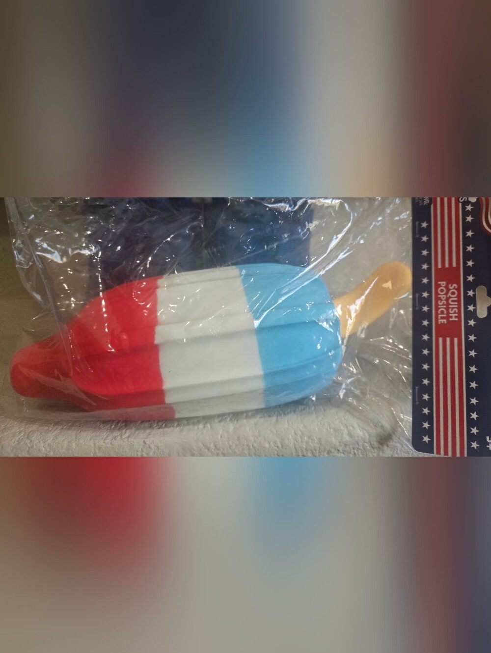 Sunny Days Squish Popsicle Toy - Red White Blue Popsicle Squishy